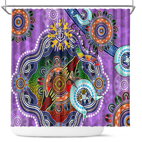Custom NAIDOC Week 2024 Fremantle Dockers Freo Shower Curtain Australia Aboriginal Dot Painting