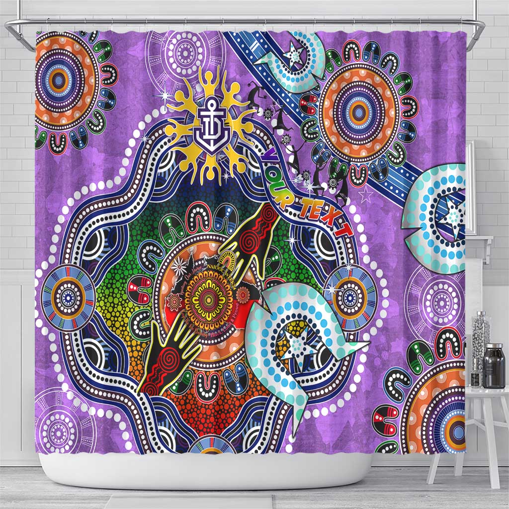 Custom NAIDOC Week 2024 Fremantle Dockers Freo Shower Curtain Australia Aboriginal Dot Painting