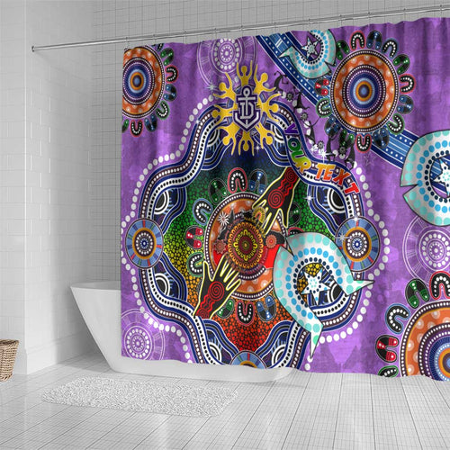Custom NAIDOC Week 2024 Fremantle Dockers Freo Shower Curtain Australia Aboriginal Dot Painting