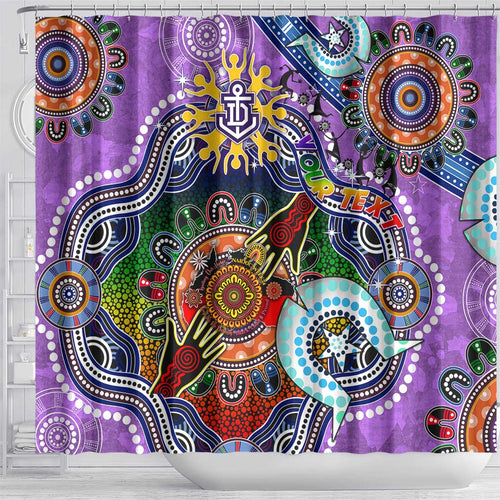 Custom NAIDOC Week 2024 Fremantle Dockers Freo Shower Curtain Australia Aboriginal Dot Painting