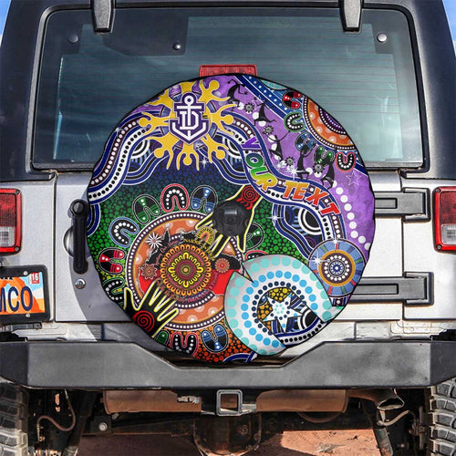 Custom NAIDOC Week 2024 Fremantle Dockers Freo Spare Tire Cover Australia Aboriginal Dot Painting
