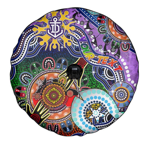 Custom NAIDOC Week 2024 Fremantle Dockers Freo Spare Tire Cover Australia Aboriginal Dot Painting