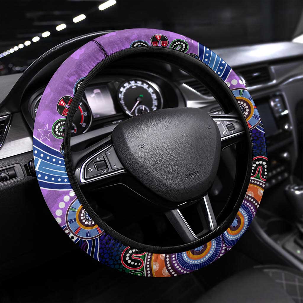 NAIDOC Week 2024 Fremantle Dockers Freo Steering Wheel Cover Australia Aboriginal Dot Painting