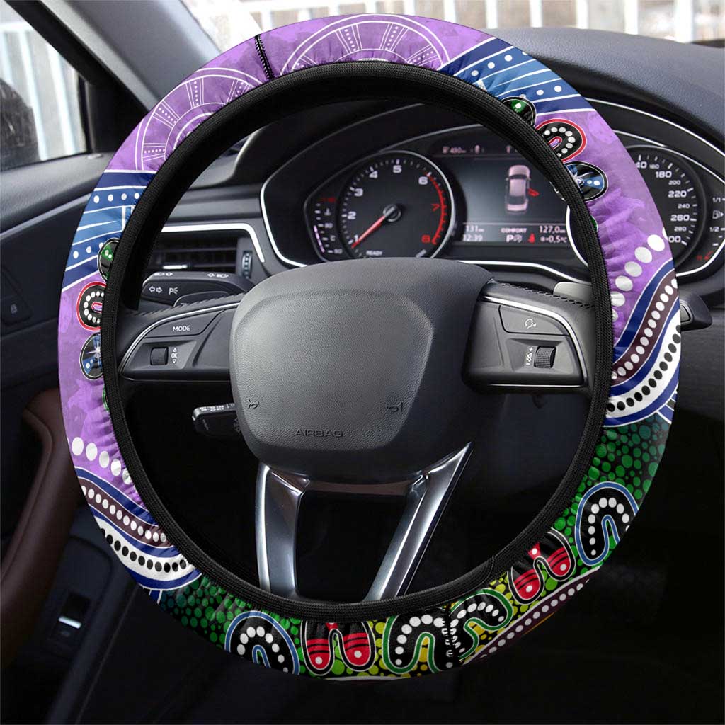 NAIDOC Week 2024 Fremantle Dockers Freo Steering Wheel Cover Australia Aboriginal Dot Painting
