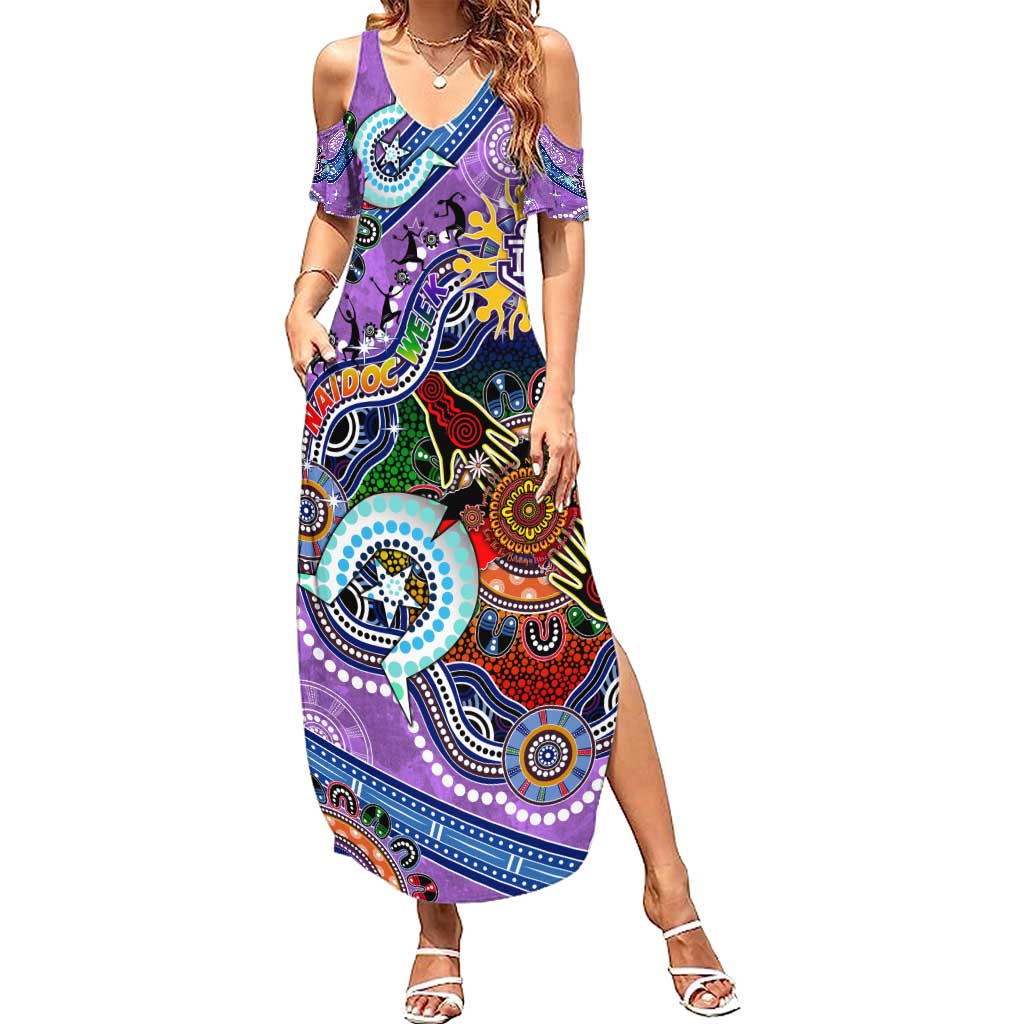 Custom NAIDOC Week 2024 Fremantle Dockers Freo Summer Maxi Dress Australia Aboriginal Dot Painting