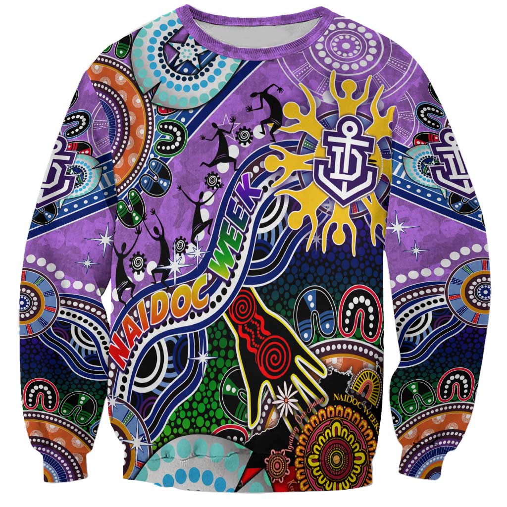 Custom NAIDOC Week 2024 Fremantle Dockers Freo Sweatshirt Australia Aboriginal Dot Painting