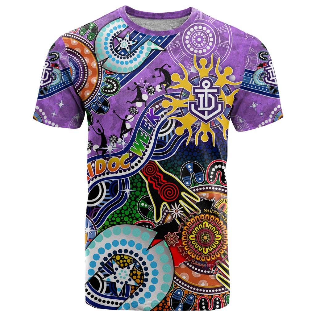 Custom NAIDOC Week 2024 Fremantle Dockers Freo T Shirt Australia Aboriginal Dot Painting