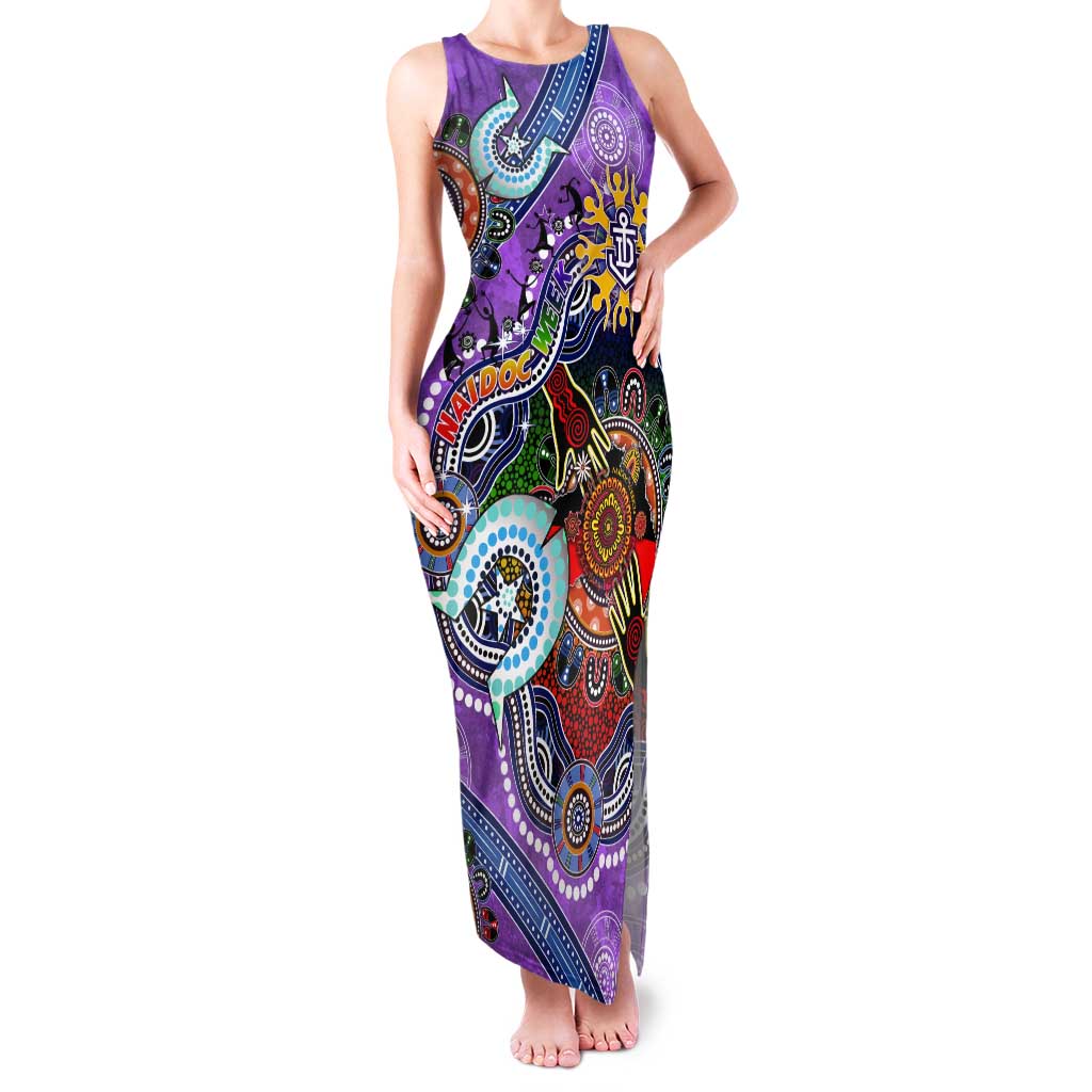 Custom NAIDOC Week 2024 Fremantle Dockers Freo Tank Maxi Dress Australia Aboriginal Dot Painting