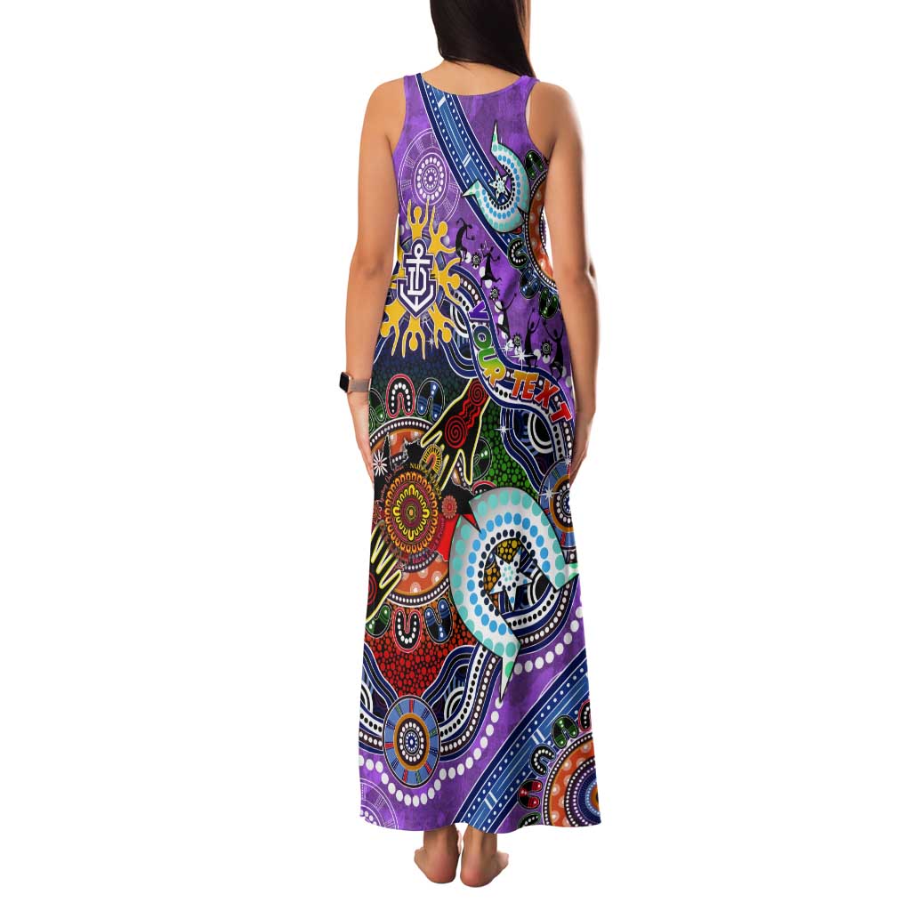 Custom NAIDOC Week 2024 Fremantle Dockers Freo Tank Maxi Dress Australia Aboriginal Dot Painting