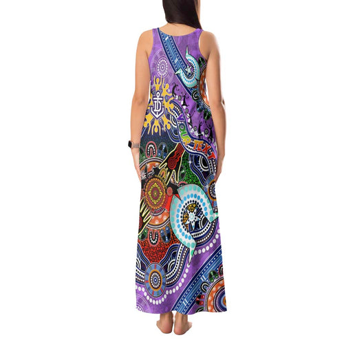 Custom NAIDOC Week 2024 Fremantle Dockers Freo Tank Maxi Dress Australia Aboriginal Dot Painting