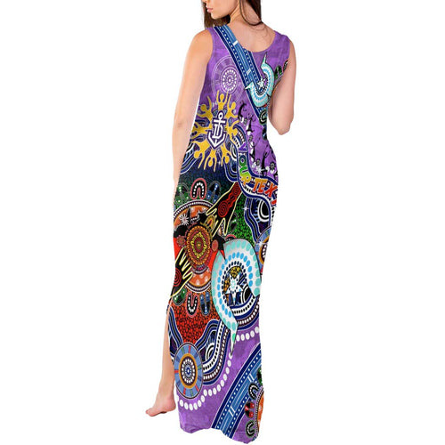 Custom NAIDOC Week 2024 Fremantle Dockers Freo Tank Maxi Dress Australia Aboriginal Dot Painting