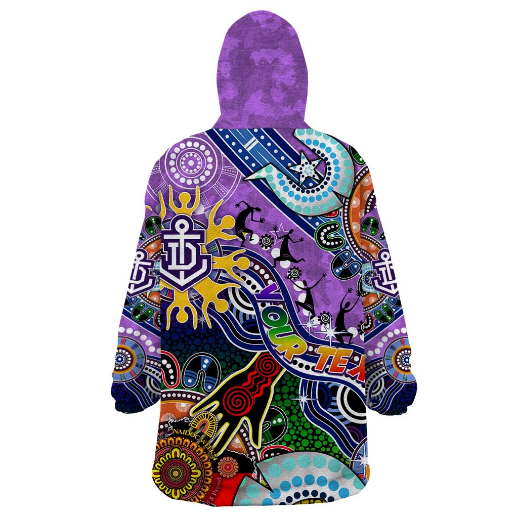 Custom NAIDOC Week 2024 Fremantle Dockers Freo Wearable Blanket Hoodie Australia Aboriginal Dot Painting