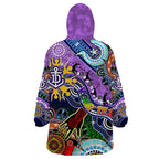 Custom NAIDOC Week 2024 Fremantle Dockers Freo Wearable Blanket Hoodie Australia Aboriginal Dot Painting