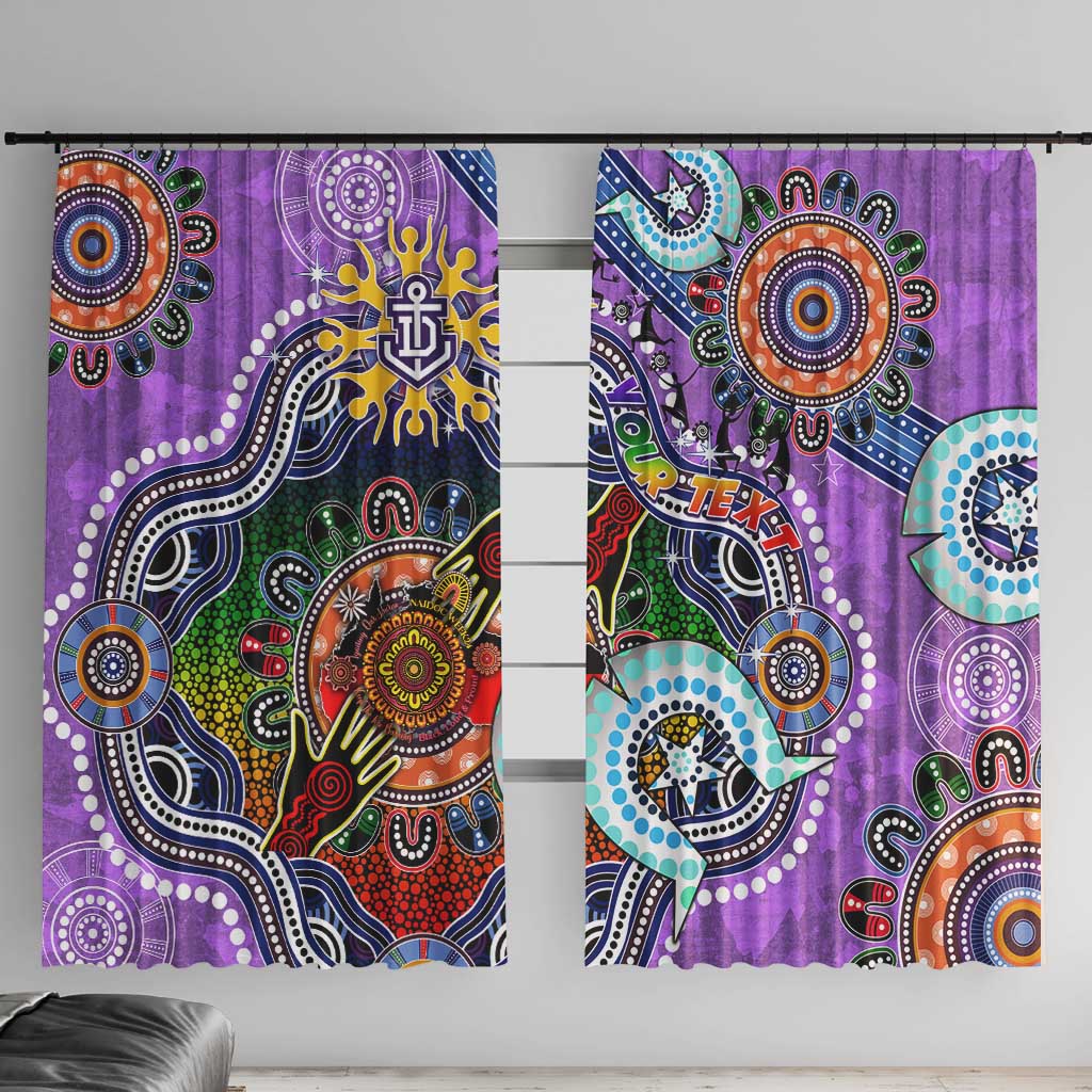 Custom NAIDOC Week 2024 Fremantle Dockers Freo Window Curtain Australia Aboriginal Dot Painting