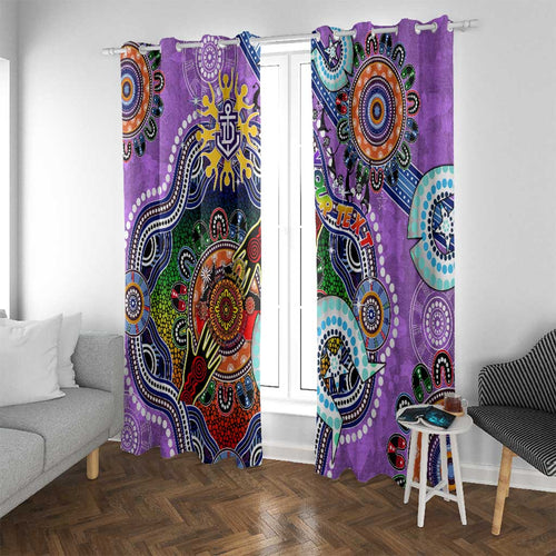 Custom NAIDOC Week 2024 Fremantle Dockers Freo Window Curtain Australia Aboriginal Dot Painting