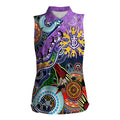 Custom NAIDOC Week 2024 Fremantle Dockers Freo Women Sleeveless Polo Shirt Australia Aboriginal Dot Painting