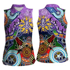 Custom NAIDOC Week 2024 Fremantle Dockers Freo Women Sleeveless Polo Shirt Australia Aboriginal Dot Painting