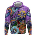 Custom NAIDOC Week 2024 Fremantle Dockers Freo Zip Hoodie Australia Aboriginal Dot Painting