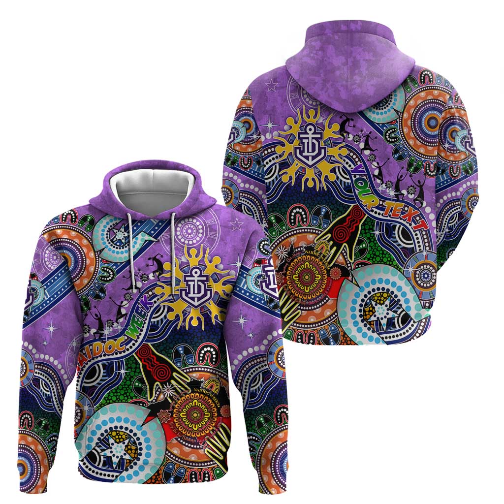 Custom NAIDOC Week 2024 Fremantle Dockers Freo Zip Hoodie Australia Aboriginal Dot Painting
