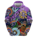 Custom NAIDOC Week 2024 Fremantle Dockers Freo Zip Hoodie Australia Aboriginal Dot Painting