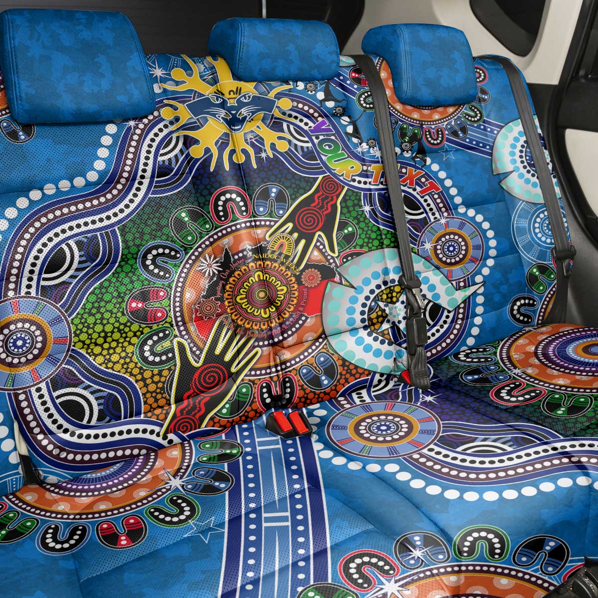 Custom NAIDOC Week 2024 Geelong Cats Back Car Seat Cover Australia Aboriginal Dot Painting