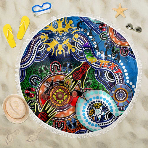 Custom NAIDOC Week 2024 Geelong Cats Beach Blanket Australia Aboriginal Dot Painting