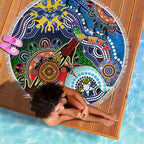 Custom NAIDOC Week 2024 Geelong Cats Beach Blanket Australia Aboriginal Dot Painting