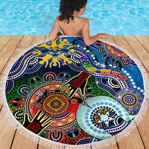Custom NAIDOC Week 2024 Geelong Cats Beach Blanket Australia Aboriginal Dot Painting