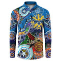 Custom NAIDOC Week 2024 Geelong Cats Button Sweatshirt Australia Aboriginal Dot Painting