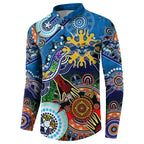 Custom NAIDOC Week 2024 Geelong Cats Button Sweatshirt Australia Aboriginal Dot Painting