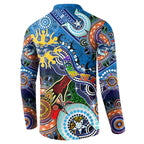 Custom NAIDOC Week 2024 Geelong Cats Button Sweatshirt Australia Aboriginal Dot Painting
