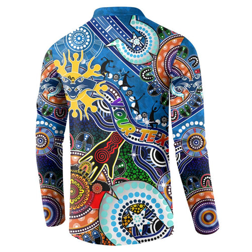 Custom NAIDOC Week 2024 Geelong Cats Button Sweatshirt Australia Aboriginal Dot Painting