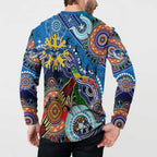Custom NAIDOC Week 2024 Geelong Cats Button Sweatshirt Australia Aboriginal Dot Painting