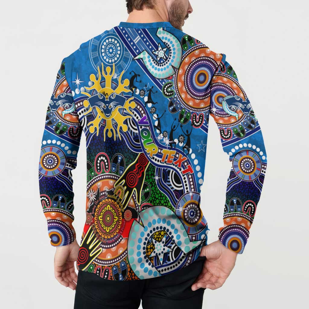 Custom NAIDOC Week 2024 Geelong Cats Button Sweatshirt Australia Aboriginal Dot Painting