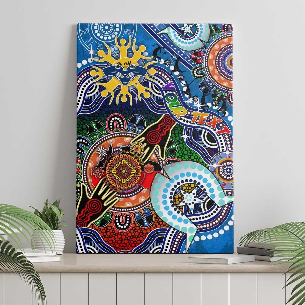 Custom NAIDOC Week 2024 Geelong Cats Canvas Wall Art Australia Aboriginal Dot Painting
