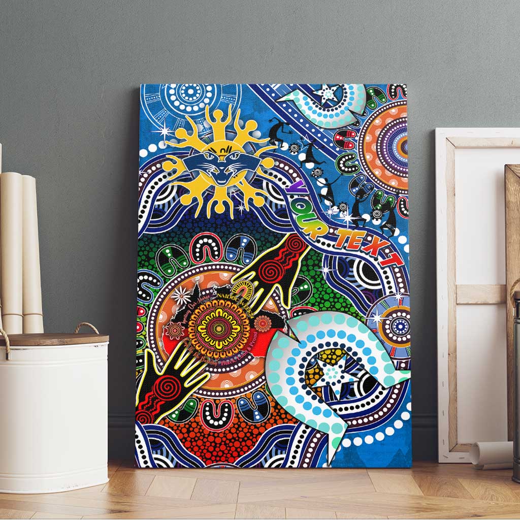 Custom NAIDOC Week 2024 Geelong Cats Canvas Wall Art Australia Aboriginal Dot Painting