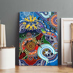 Custom NAIDOC Week 2024 Geelong Cats Canvas Wall Art Australia Aboriginal Dot Painting