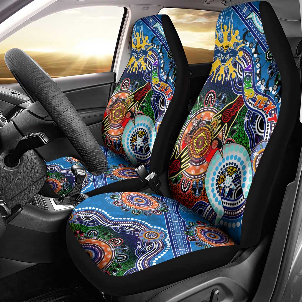 Custom NAIDOC Week 2024 Geelong Cats Car Seat Cover Australia Aboriginal Dot Painting