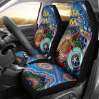 Custom NAIDOC Week 2024 Geelong Cats Car Seat Cover Australia Aboriginal Dot Painting