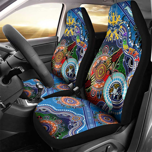Custom NAIDOC Week 2024 Geelong Cats Car Seat Cover Australia Aboriginal Dot Painting