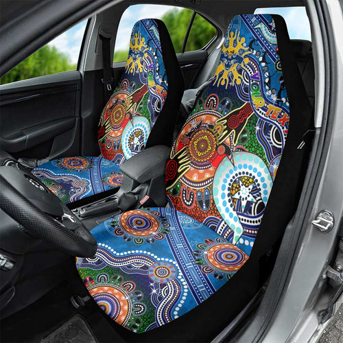 Custom NAIDOC Week 2024 Geelong Cats Car Seat Cover Australia Aboriginal Dot Painting