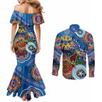 Custom NAIDOC Week 2024 Geelong Cats Couples Matching Mermaid Dress and Long Sleeve Button Shirt Australia Aboriginal Dot Painting