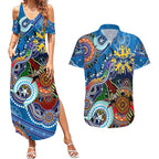 Custom NAIDOC Week 2024 Geelong Cats Couples Matching Summer Maxi Dress and Hawaiian Shirt Australia Aboriginal Dot Painting