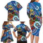 Custom NAIDOC Week 2024 Geelong Cats Family Matching Long Sleeve Bodycon Dress and Hawaiian Shirt Australia Aboriginal Dot Painting