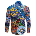 Custom NAIDOC Week 2024 Geelong Cats Family Matching Long Sleeve Bodycon Dress and Hawaiian Shirt Australia Aboriginal Dot Painting