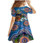 Custom NAIDOC Week 2024 Geelong Cats Family Matching Mermaid Dress and Hawaiian Shirt Australia Aboriginal Dot Painting