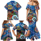Custom NAIDOC Week 2024 Geelong Cats Family Matching Mermaid Dress and Hawaiian Shirt Australia Aboriginal Dot Painting