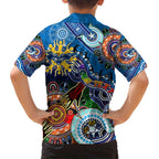 Custom NAIDOC Week 2024 Geelong Cats Family Matching Off Shoulder Maxi Dress and Hawaiian Shirt Australia Aboriginal Dot Painting