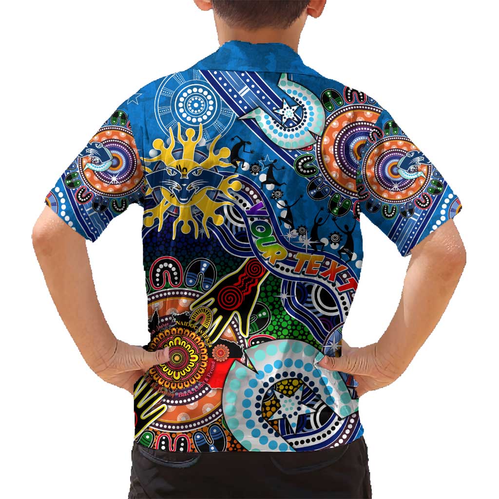 Custom NAIDOC Week 2024 Geelong Cats Family Matching Off Shoulder Maxi Dress and Hawaiian Shirt Australia Aboriginal Dot Painting