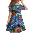 Custom NAIDOC Week 2024 Geelong Cats Family Matching Off Shoulder Maxi Dress and Hawaiian Shirt Australia Aboriginal Dot Painting